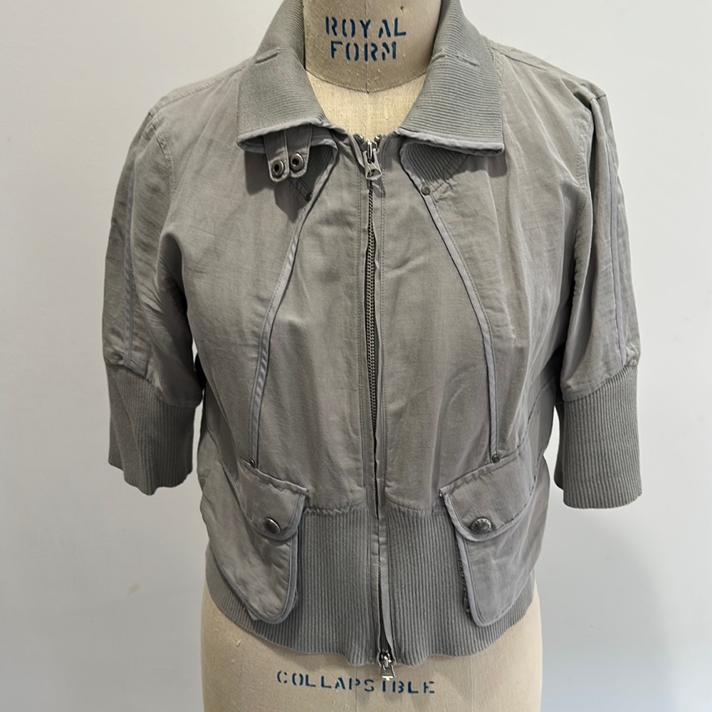 Armani exchange grey elbow sleeve bomber size large